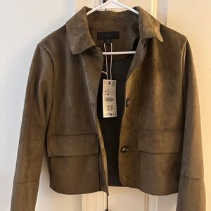 Zara Women's brown suede jacket